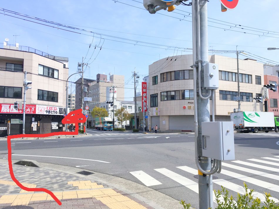 国道2号線を扇屋を左手にまっすぐ北へ｜Litnailへの道順3